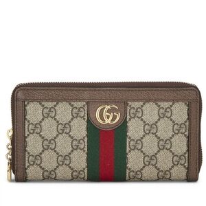 GUCCI authentic Original GG Supreme Canvas Ophidia Zip Wallet